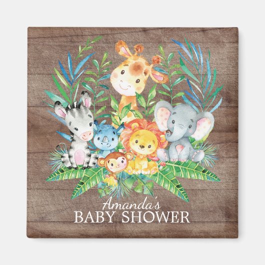 Safari Jungle Baby Shower Favor Magnet (Vorne)