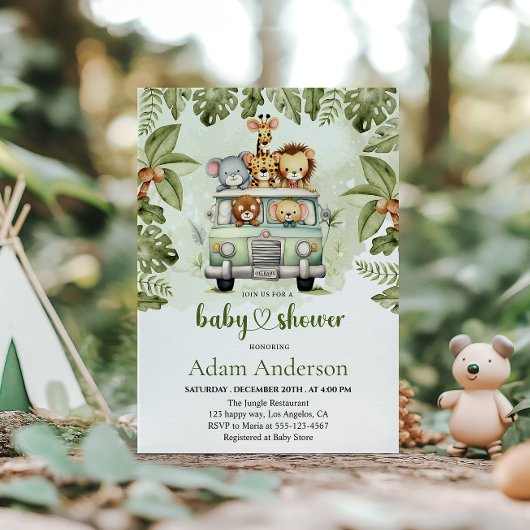 Safari Jungle Baby Shower Invitation Einladung
