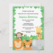 Safari Jungle Baby Shower - Junge/Mädchen Einladung (Vorderseite)