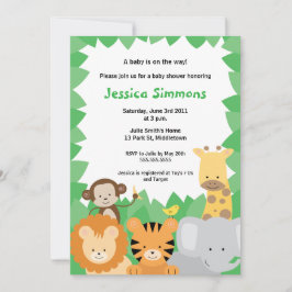 Safari Jungle Baby Shower - Junge/Mädchen Einladung