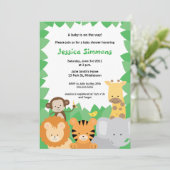 Safari Jungle Baby Shower - Junge/Mädchen Einladung (Stehend Vorderseite)