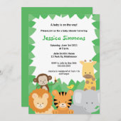 Safari Jungle Baby Shower - Junge/Mädchen Einladung (Vorne/Hinten)
