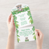 Safari Jungle Babydusche alles in einer Einladung (Abreißen)