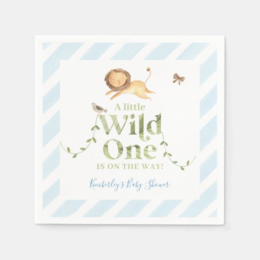 Safari Jungle Babydusche für Baby Girl oder Boy Ni Serviette (Vorderseite)