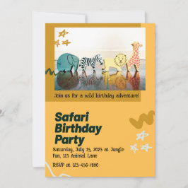 Safari Jungle Birthday – Editable Watercolor  Einladung