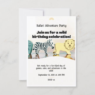Safari Jungle Birthday Editable Watercolor Tier Einladung