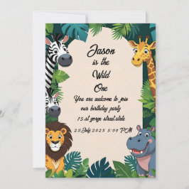 Safari Jungle Birthday Einladung