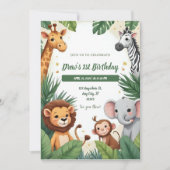 Safari Jungle Birthday Invitation Einladung (Vorderseite)