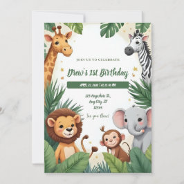 Safari Jungle Birthday Invitation Einladung