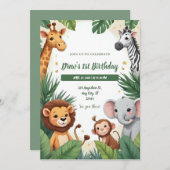 Safari Jungle Birthday Invitation Einladung (Vorne/Hinten)