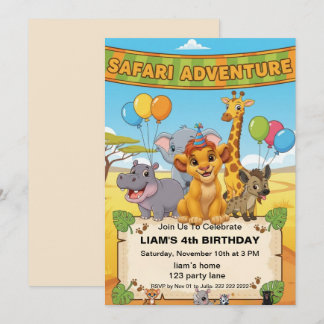 Safari Jungle Birthday Invite | safari birthday Einladung