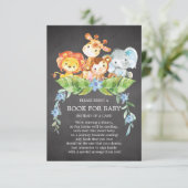 Safari Jungle Boys Baby Showbook Begleitkarte (Stehend Vorderseite)