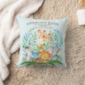 Safari Jungle Boys Birth Stats Pillow Kissen (Decke)