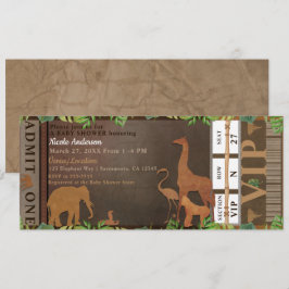 Safari Jungle Brown Animals Baby Shocket Einladung