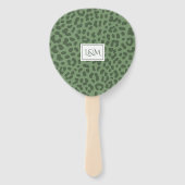 Safari Jungle Cats Green Leopard Wedding Fächer (Rückseite)