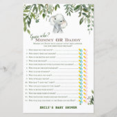 Safari Jungle Elephant Baby Shower Game PRINTED (Vorderseite)