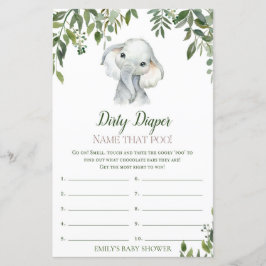 Safari Jungle Elephant Baby Shower Game PRINTED