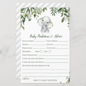Safari Jungle Elephant Baby Shower Game PRINTED (Vorne/Hinten)