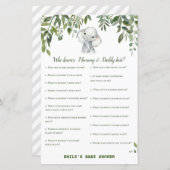 Safari Jungle Elephant Baby Shower Game PRINTED (Vorne/Hinten)