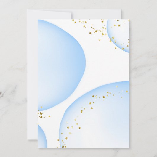 Safari Jungle Elephant Eucalyptus Blue Bubbles Einladung (Rückseite)