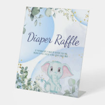 Safari Jungle Elephant Eucalyptus Diaper Raffle