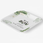 Safari Jungle Elephant Giraffe Boy Baby Dusche Pappteller (Gewinkelt)