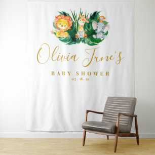 Safari Jungle Elephant Löwendusche Hintergrund Wandteppich