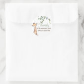 Safari Jungle Giraffe Sage Green Vielen Dank Runder Aufkleber (Tasche)