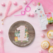 Safari Jungle Girls 1. Geburtstag 7" Plate Pappteller (Party)