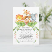 Safari Jungle Girls Babydusche buchen Begleitkarte (Stehend Vorderseite)