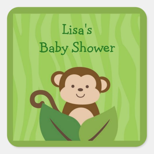 Safari Jungle Monkey Stickers Labels (Vorderseite)