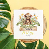 Safari Jungle Monkey Watercolor Serviette