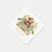 Safari Jungle Monkey Watercolor Serviette (Ecke)
