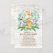 Safari Jungle Neutral Baby Shower Book for Baby Begleitkarte (Vorne/Hinten)