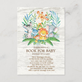 Safari Jungle Neutral Baby Shower Book for Baby Begleitkarte