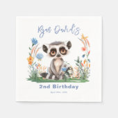 Safari Jungle Niedlich Watercolor Monkey zum Gebur Serviette (Vorderseite)