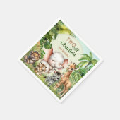 Safari Jungle Niedlicher Tiere Zwei Wilde 2. Gebur Serviette (Ecke)