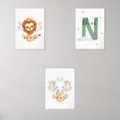 Safari Jungle Nursery Set with Name Initial Green (Vorderseite)