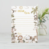 Safari Jungle Party Time Capsule Note Message Card Dankeskarte (Stehend Vorderseite)