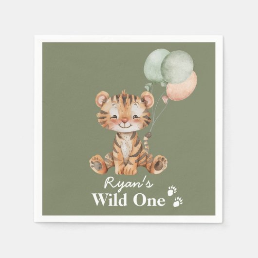 Safari Jungle Personalisiert Wild ein Party Tier Serviette (Vorderseite)