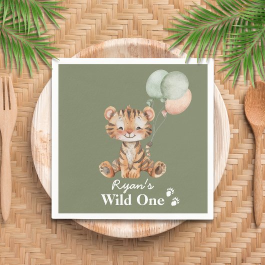 Safari Jungle Personalisiert Wild ein Party Tier Serviette