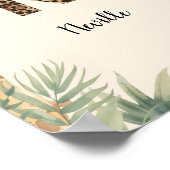 Safari Jungle Personalized Name Monogram N Nursery Poster (Ecke)