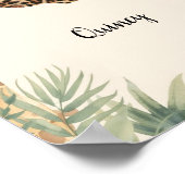 Safari Jungle Personalized Name Monogram Q Nursery Poster (Ecke)