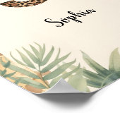 Safari Jungle Personalized Name Monogram S Nursery Poster (Ecke)
