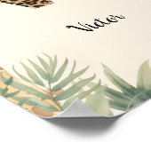 Safari Jungle Personalized Name Monogram V Nursery Poster (Ecke)