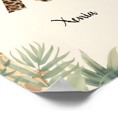 Safari Jungle Personalized Name Monogram X Nursery Poster (Ecke)