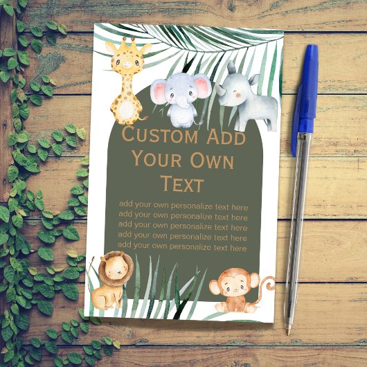 Safari Jungle Theme DIY Custom Sheets