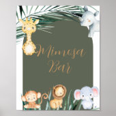 Safari Jungle Theme Mimosa Bar Sign Poster (Vorne)