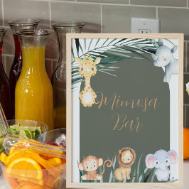 Safari Jungle Theme Mimosa Bar Sign Poster
