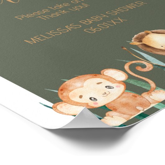 Safari Jungle Theme Party Lieblings-Signatur Poster (Ecke)